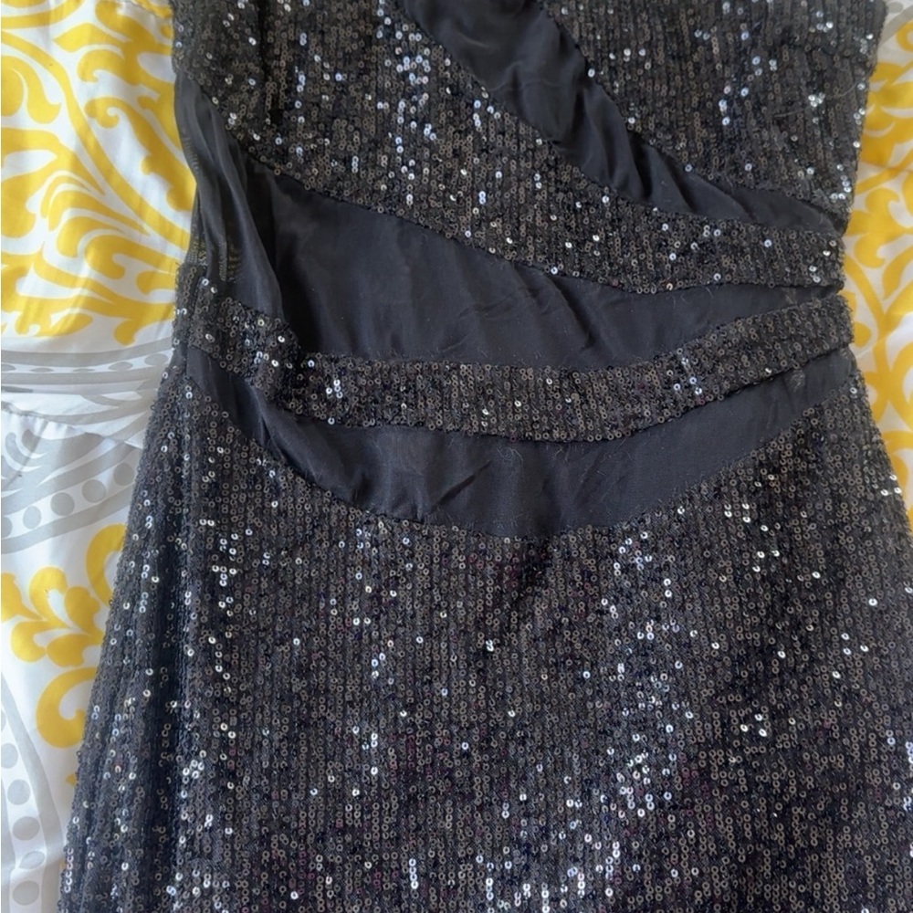 Fashion Nova Black Sequin Strapless Dress